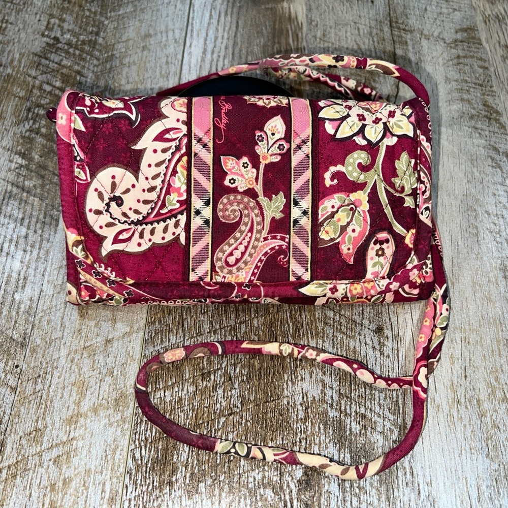 Vera Bradley Raspberry Fizz Travel Cosmetic Organizer Made in USA